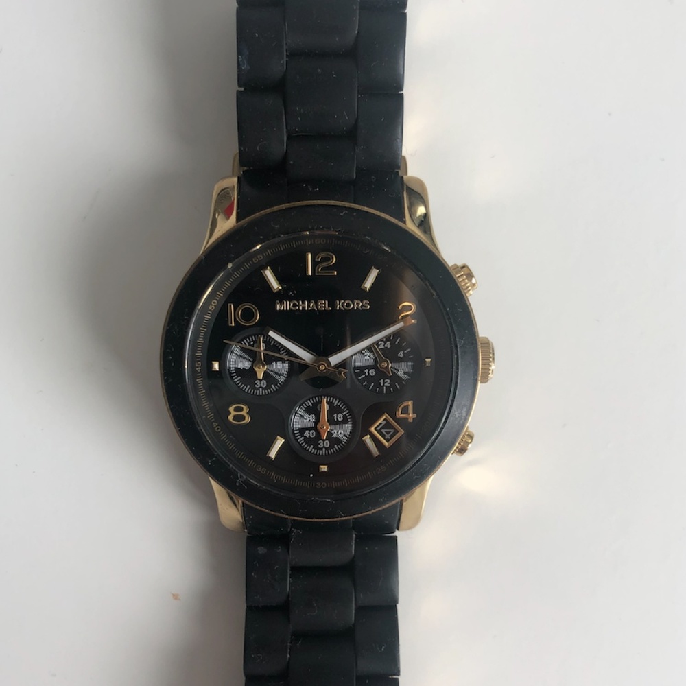 Black and Gold Michael Kors watch